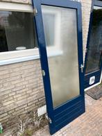 Houten buitendeur met draadglas - 92.8x217.5cm, Doe-het-zelf en Verbouw, Deuren en Horren, Ophalen, Gebruikt, 80 tot 100 cm, 215 cm of meer