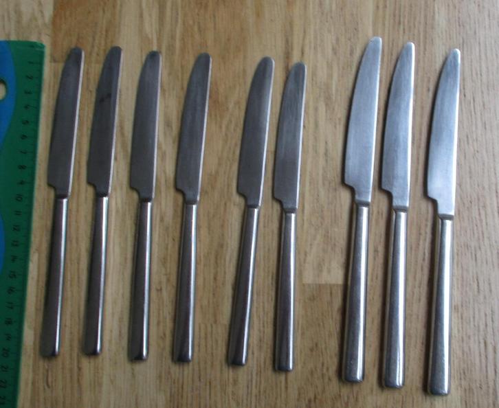 BSF dinermessen 22,5cm dessertmessen 20cm model?, Huis en Inrichting, Keuken | Bestek, Gebruikt, Los bestek, Rvs of Chroom, Ophalen of Verzenden