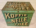 Groot Van Nelle koffie- thee winkelblik, blauw/groen, Verzamelen, Blikken, Ophalen of Verzenden, Gebruikt, Koffie, Van Nelle