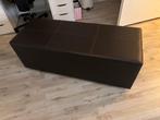Leren bank, Huis en Inrichting, Banken | Bankstellen, Minder dan 75 cm, Driepersoons, Leer, Ophalen of Verzenden