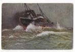 P78 Ongelopen oude ansichtkaart: storm op zee, Gelopen, Ophalen of Verzenden