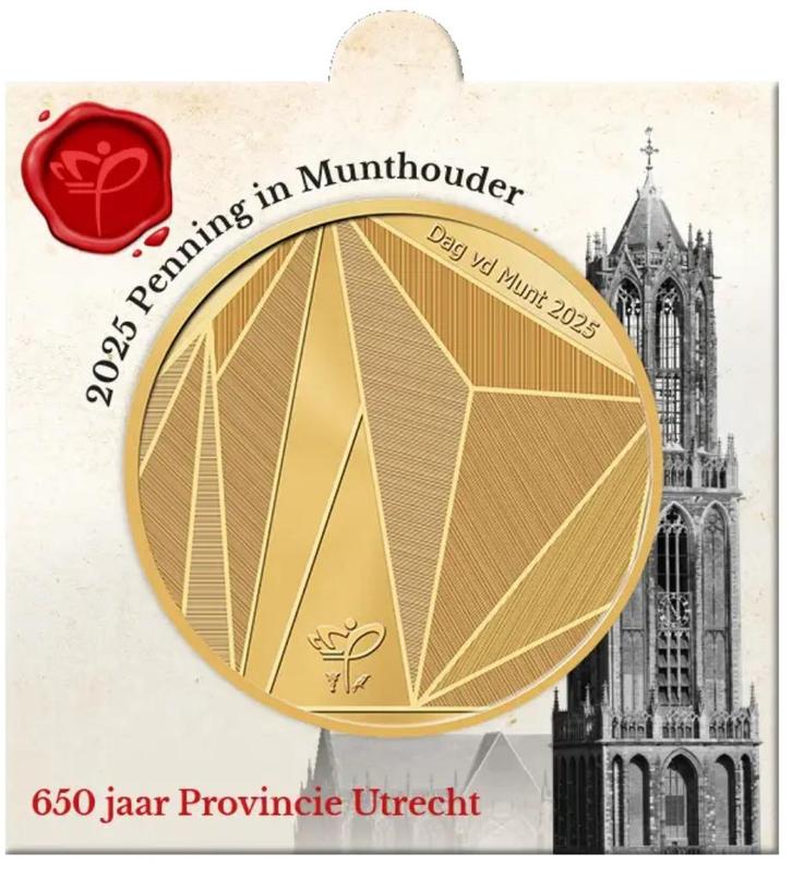 Nederland penning in munthouder 2025 650 Jaar Prov. Utrecht, Postzegels en Munten, Munten | Europa | Euromunten, Setje, Overige waardes
