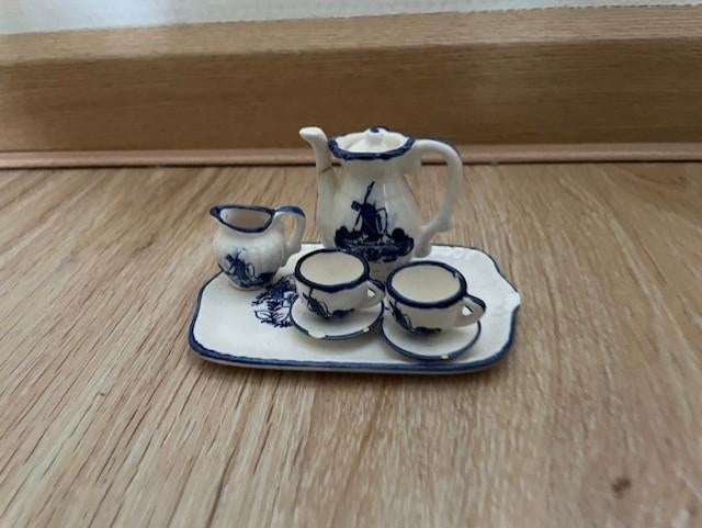 Delfts blauw poppenhuis serviesje, Ophalen of Verzenden, Gebruikt, Poppenhuis