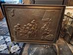 Antiek koperen haardscherm met tafereel, Ophalen, Gebruikt, Houthaard