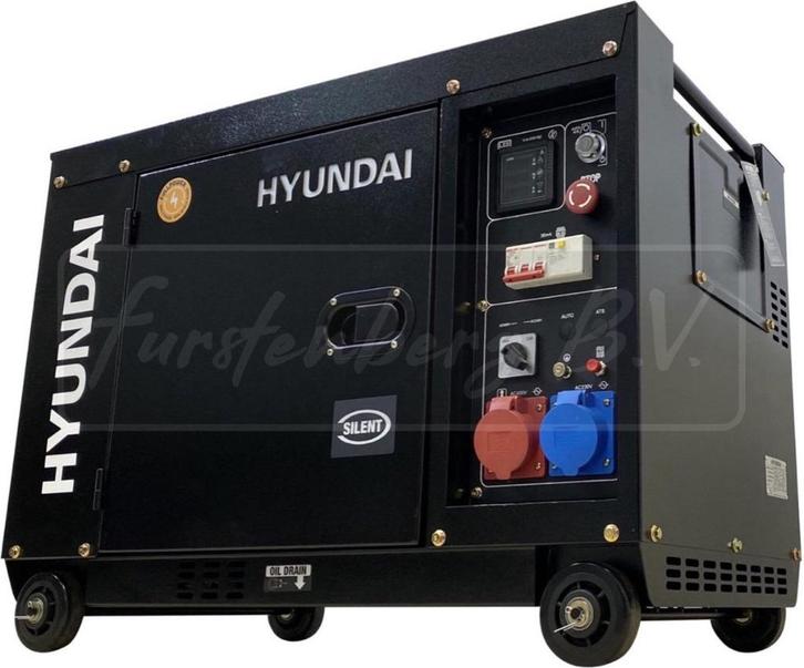 HYUNDAI HDG90 Heavy duty diesel generator 400V 7,5Kva, Doe-het-zelf en Verbouw, Aggregaten, Nieuw, Dieselolie, 5 tot 10 kVA, Elektrisch startend