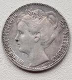 schaarse 1 gulden 1901 randschade, Postzegels en Munten, Munten | Nederland, Zilver, Koningin Wilhelmina, 1 gulden, Ophalen of Verzenden