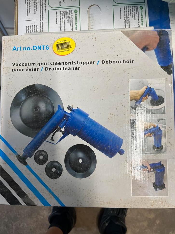 Vacuüm Gootsteenontstopper - Nieuw in doos!, Doe-het-zelf en Verbouw, Gereedschap | Handgereedschap, Nieuw, Ophalen of Verzenden