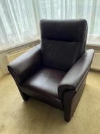 2 Bruine Lederen Fauteuils Prominent + Verzorgingsset, Ophalen, Gebruikt, Leer, 75 tot 100 cm