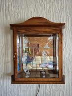 mooi vitrinekastje met spiegel en verlichting, Antiek en Kunst, Ophalen of Verzenden, Rechthoekig, Minder dan 50 cm