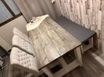 Eettafel met 3 stoelen en bankje - 180cm, Huis en Inrichting, Tafels | Eettafels, Ophalen, Gebruikt, 50 tot 100 cm, Landelijk