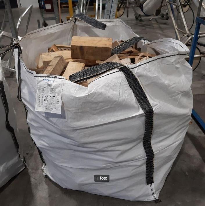 Big bags verzaagd pallethout haardhout brandhout, Minder dan 3 m³, Ophalen, Overige houtsoorten, Blokken