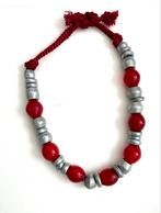 Handgemaakte Toeareg ketting, Verzenden, Nieuw, Rood, Overige materialen