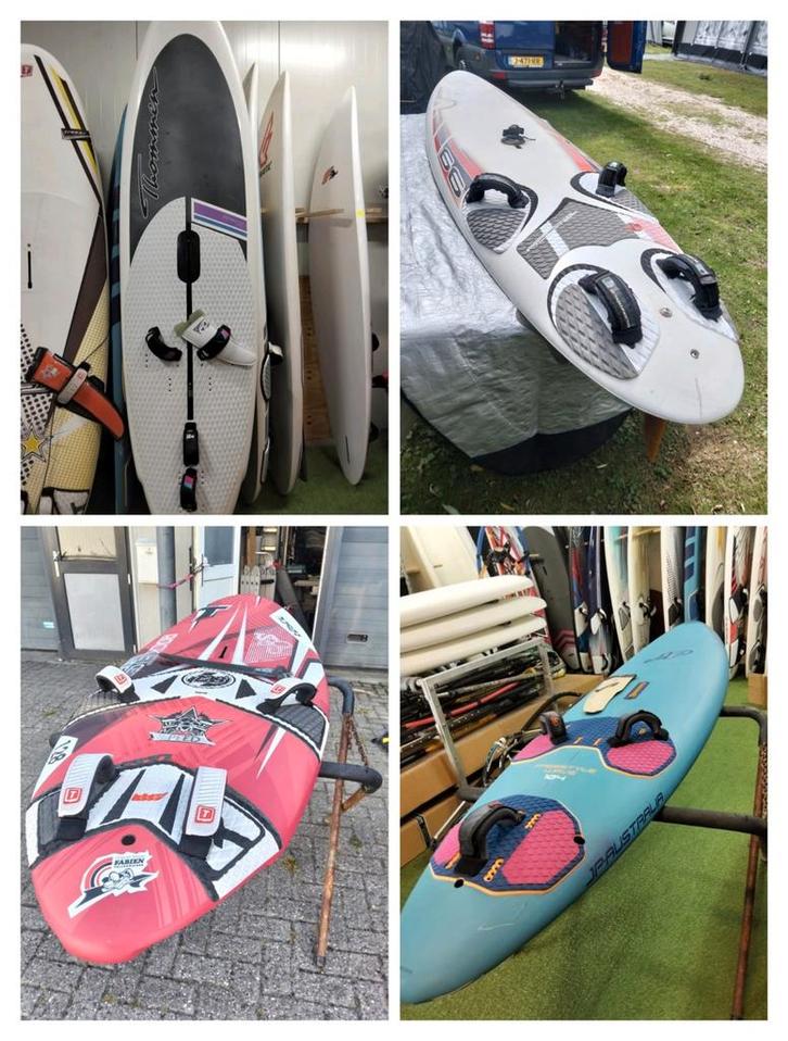 Diverse windsurf boards. Vanaf 75 ltr tot 186 ltr, Watersport en Boten, Windsurfen, Gebruikt, Plank, 250 tot 300 cm, Met vin(nen)
