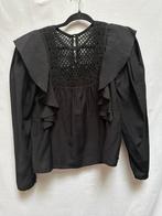 Magali Pascal blouse flora xs €275 zwart top ruffle wol, Kleding | Dames, Blouses en Tunieken, Ophalen of Verzenden, Zo goed als nieuw