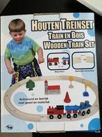 Houten speelgoed trein set 20 delig NIEUW IN DOOS, Nieuw, Overige typen, Ophalen