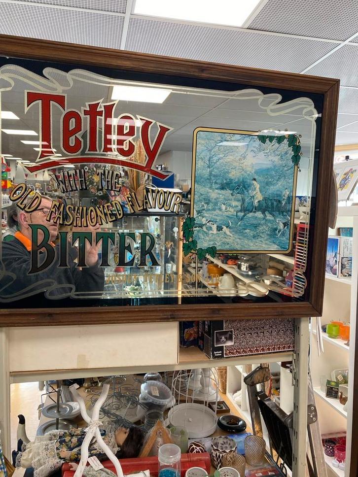 Tetley Bitter Spiegel, Antiek en Kunst, Antiek | Spiegels, 50 tot 100 cm, Minder dan 100 cm, Rechthoekig, Ophalen