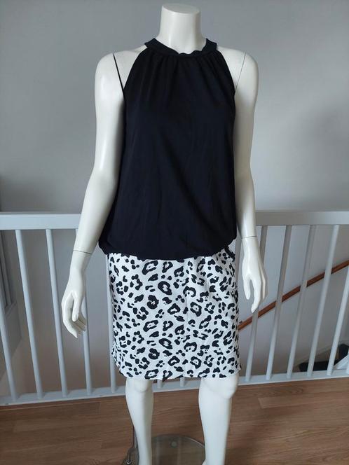 RBLZ Collection rokje met dierenprint wit zwart Maat L -XL, Kleding | Dames, Rokken, Zo goed als nieuw, Maat 42/44 (L), Zwart