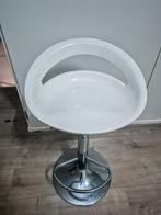 Witte Hoogglans Barkruk, Gebruikt, 60 tot 90 cm, Ophalen of Verzenden, 1 kruk