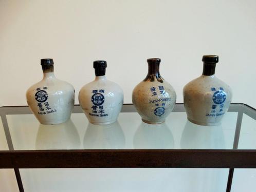 Vier Japan Nippon soja flesjes kruikjes shoyu, gres, soya, Antiek en Kunst, Antiek | Keramiek en Aardewerk, Ophalen of Verzenden