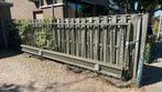 Schuifpoort schuifhek in nette staat. Groen 635cm heras., Tuin en Terras, Tuinhekken en Hekwerk, Ophalen, Gebruikt, IJzer, Overige typen