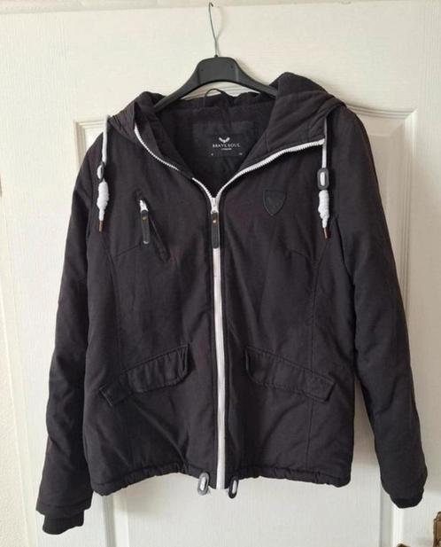 Brave Soul gevoerde jas met capuchon – Maat M, Kleding | Dames, Jassen | Winter, Zo goed als nieuw, Maat 38/40 (M), Zwart, Ophalen of Verzenden