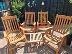 4 verstelbare tuinstoelen met voetenbankje, Ophalen, Zo goed als nieuw, Kunststof, Verstelbaar