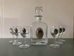 Karaf met 6 glazen zilver 925, Antiek en Kunst, Antiek | Glas en Kristal, Ophalen of Verzenden