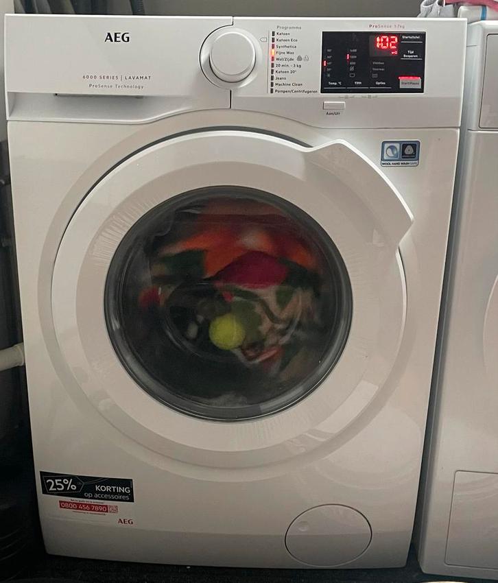 AEG Pro Sense 6000 Serie Wasmachine 7kg, Witgoed en Apparatuur, Wasmachines, Gebruikt, Voorlader, 6 tot 8 kg, 85 tot 90 cm, 1200 tot 1600 toeren