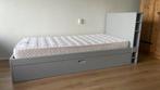Woood bed grijs met onderschuifbed 90x200, Ophalen, 85 tot 100 cm, Gebruikt, Matras