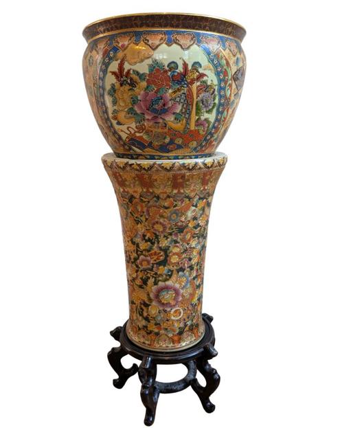 Japanse Satsuma jardinière (circa 1890–1920), Huis en Inrichting, Woonaccessoires | Boeddhabeelden, Gebruikt, Ophalen of Verzenden