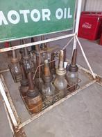 Oilie flessen met rek shell esso mobil texaco, Ophalen, Gebruikt, Auto's