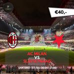 Kaarten AC Milan - Slavia Praag (Europa League), Tickets en Kaartjes, Sport | Voetbal, Maart, Drie personen of meer