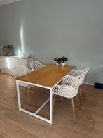 Eettafel met stoelen, Ophalen, 100 tot 150 cm, Zo goed als nieuw, 150 tot 200 cm