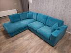 GRATIS BEZORGEN | Zeer Mooi AQUA BLAUWE Hoekbank, Info@banxtel.nl, 3194DC, Gebruikt, Verzenden