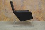 ZGANieuw! zwarte leren Label Don design fauteuil!, Leer, Design, 75 tot 100 cm, Zo goed als nieuw