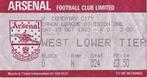 Ticket voetbal – Arsenal – Londen - 1983, Tickets en Kaartjes, Oktober, Eén persoon