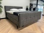 BOXSPRING MET VOETENBORD 180x200 incl 10cm koudschuimtopper, Bruin, Ophalen of Verzenden, 180 cm, 200 cm