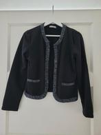 Zwart vestje met zilveren boorden - Feestdagen!, Maat 38/40 (M), Zwart, Ophalen of Verzenden, Jasje