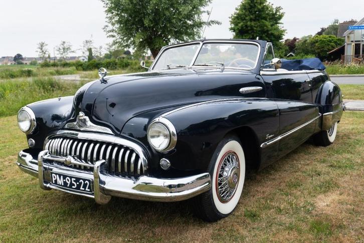 Buick 1947 cabriolet, Auto's, Buick, Particulier, Overige modellen, Benzine, Cabriolet, Handgeschakeld, Geïmporteerd, Blauw, Beige