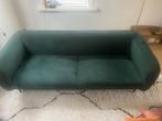Velours groene bank, Huis en Inrichting, Banken | Bankstellen, Ophalen, Tweepersoons, 75 tot 100 cm, Zo goed als nieuw