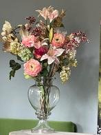 Pols potten vaas met zijde bloemen, Huis en Inrichting, Ophalen, Zo goed als nieuw