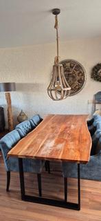 Boomstamtafel, Huis en Inrichting, Tafels | Eettafels, 100 tot 150 cm, 200 cm of meer, Ophalen of Verzenden, Zo goed als nieuw