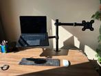 Monitor & Laptop – Verstelbare/Adjustable Dubbel arm, Ophalen, Gebruikt, In diepte verstelbaar