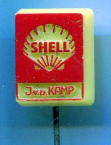 SHELL  J.v/d Kamp rood op geel plastic speldje ( M_174 ) beschikbaar voor biedingen