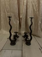 Metal Candle Stands, H29 cm B 11cm. (Base B 6 cm ), Huis en Inrichting, Ophalen, Gebruikt, Metaal, Minder dan 50 cm