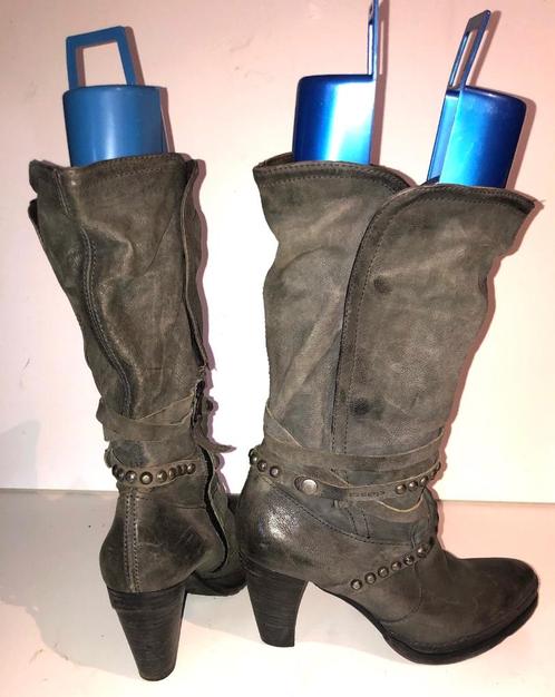 Airstep Stoer grijs leren cowboylaarzen maat 40, Kleding | Dames, Schoenen, Zo goed als nieuw, Hoge laarzen, Grijs, Ophalen