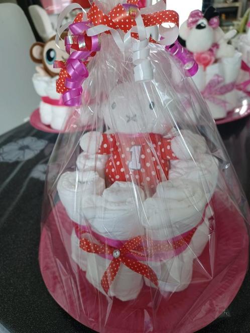 Roze rode luiertaart nijntje meisje geboren kraamcadeau. Laa, Kinderen en Baby's, Kraamcadeaus en Geboorteborden, Nieuw, Kraamcadeau