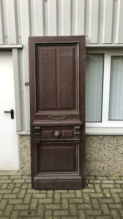 Antieke voordeur uit de 19e eeuw, Doe-het-zelf en Verbouw, Deuren en Horren, Zo goed als nieuw, Buitendeur, 215 cm of meer, 80 tot 100 cm