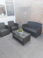 Leuk tuinset, loungeset, terras set stoelen, bankje, tafel, Tuin en Terras, Tuinsets en Loungesets, Ophalen, Gebruikt, Kunststof