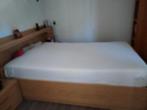 Ledikant 140x200 incl.achterwand/voetbord kl. Licht eiken, Ophalen, Gebruikt, Tweepersoons